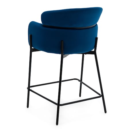 Hoker tapicerowany welurowy do salonu BOLZANO granatowy