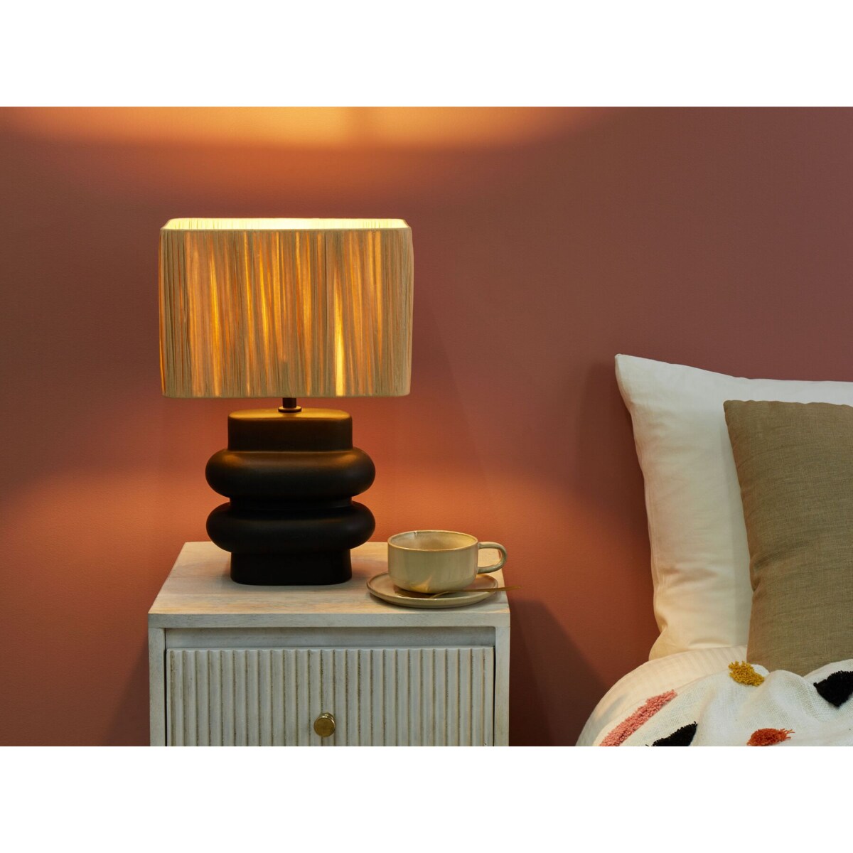 Lampa stołowa ceramiczna czarna JUDY