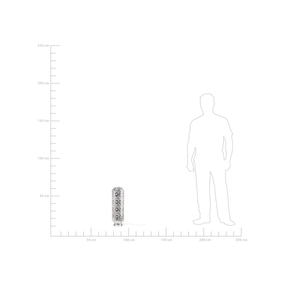 Lampa podłogowa metalowa srebrna VOLTA