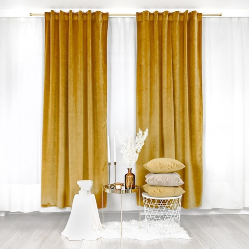 Miodowa zasłona Werona z weluru 140x230cm