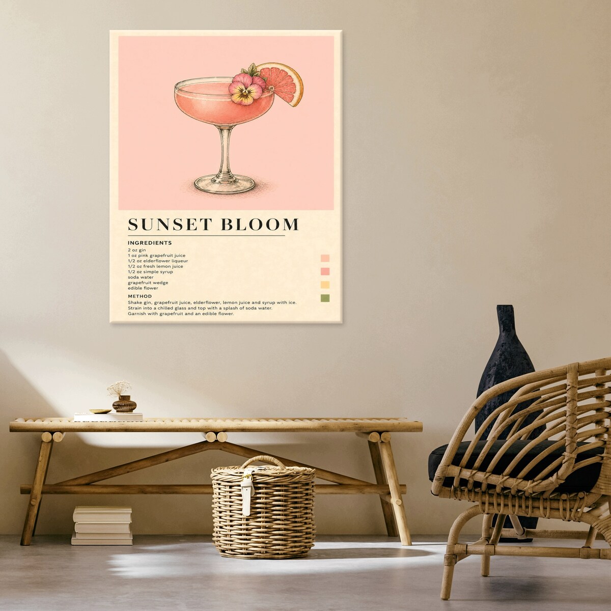 Obraz Do Kuchni Kuchenny Na Płótnie Drink Vintage Różowy 60x90