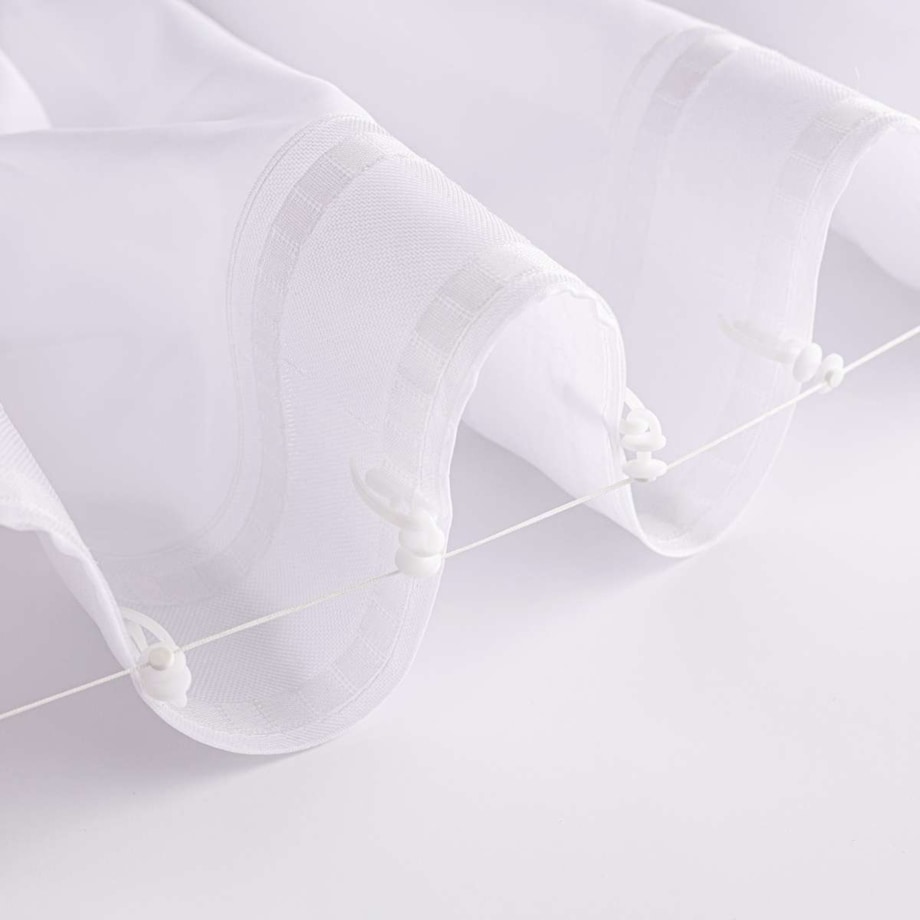 Firana na taśmie wave 300x245 biały natural look