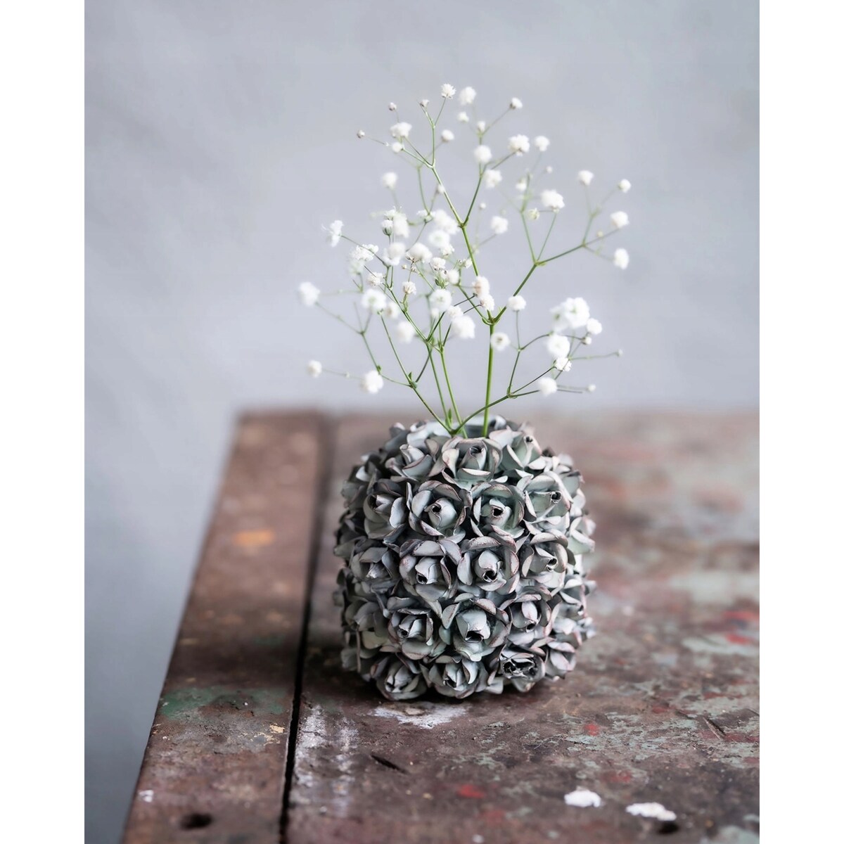 MAŁY WAZONIK WAZON NA JEDEN KWIAT RÓŻE KWIATY 10cm BOHO LOFT RETRO ZIELONY