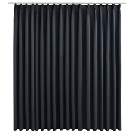 vidaXL Zasłona zaciemniająca z haczykami, czarna, 290x245 cm