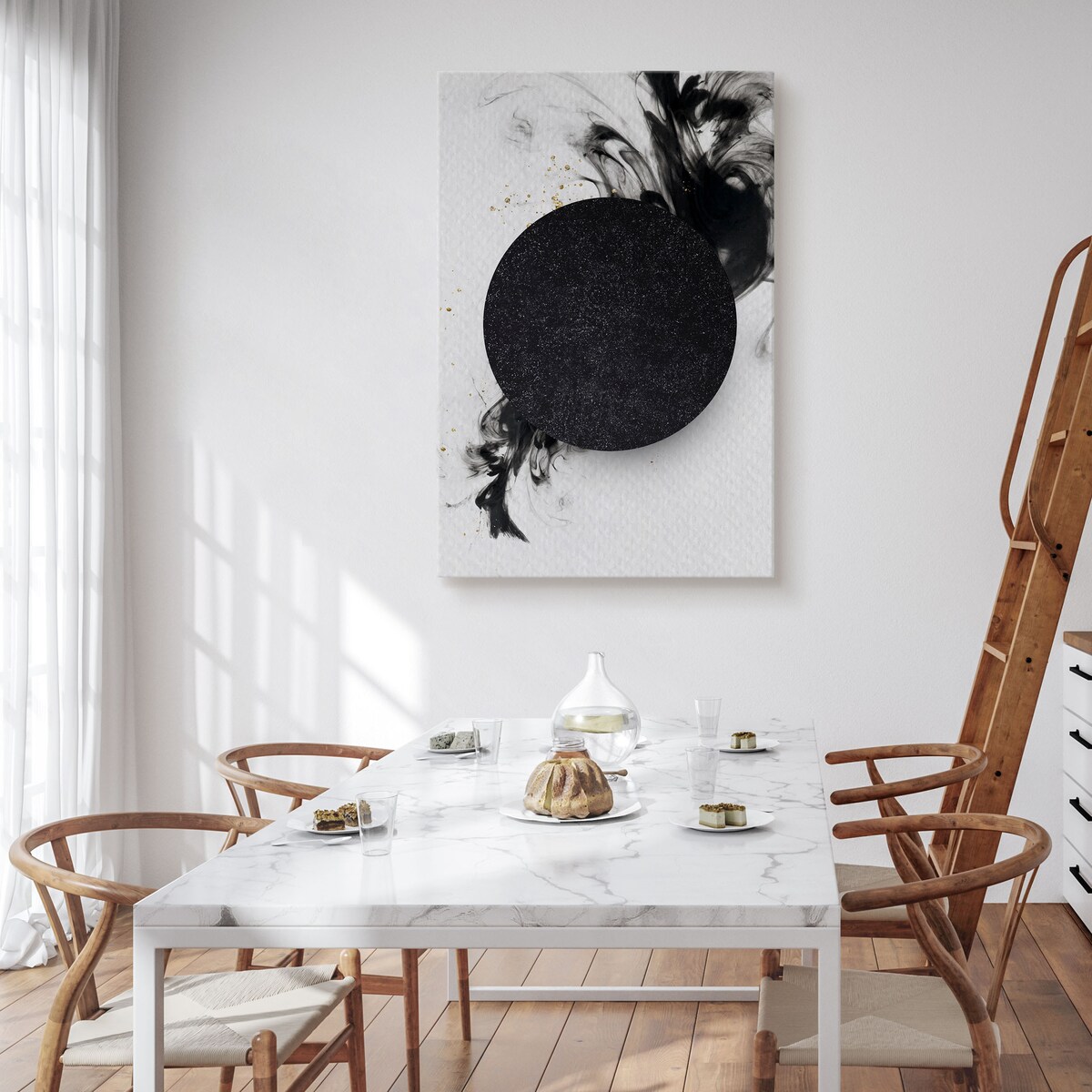 OBRAZ DO SALONU ABSTRAKCJA AKWARELE STYL GLAMOUR MINIMALIZM 80x120cm