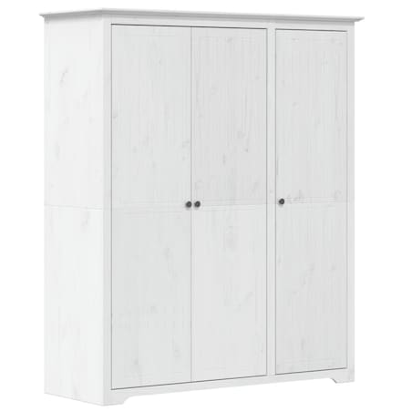 vidaXL Szafa BODO, biała, 146x53,5x173 cm, lite drewno sosnowe