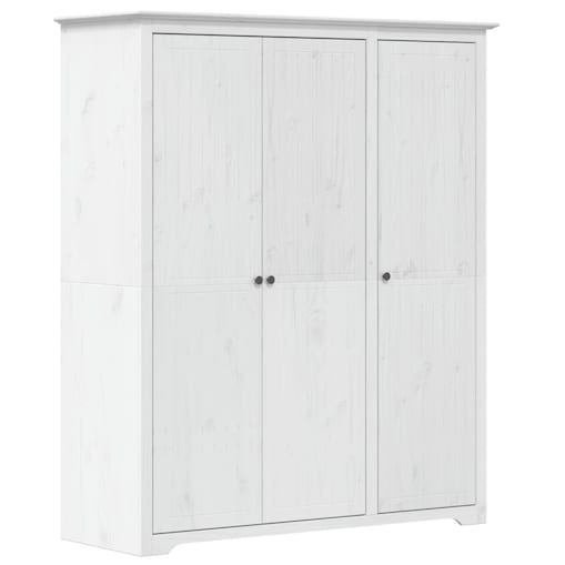 vidaXL Szafa BODO, biała, 146x53,5x173 cm, lite drewno sosnowe