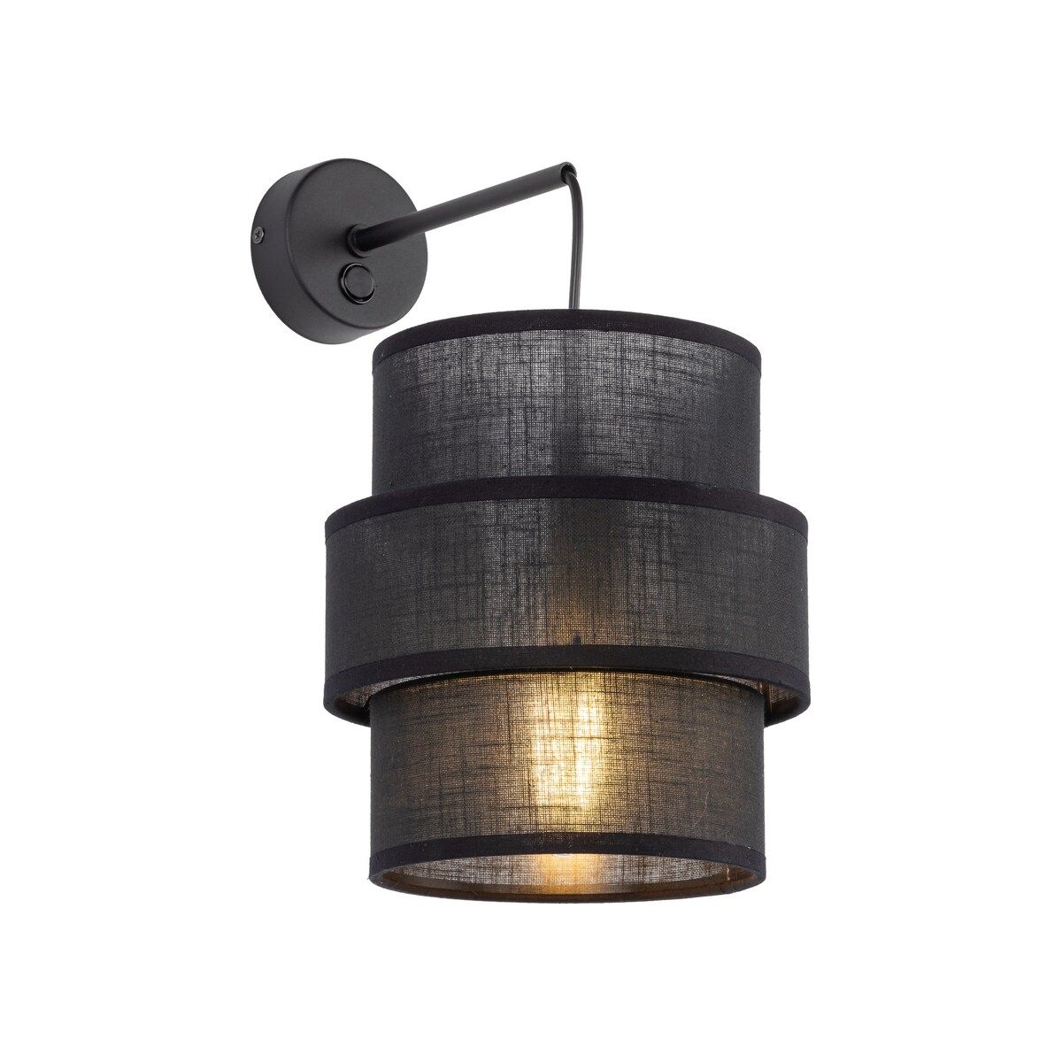 Kinkiet z włącznikiem CALISTO BLACK 5955 TK Lighting czarny E27 nowoczesna lampa ścienna do sypialni i salonu
