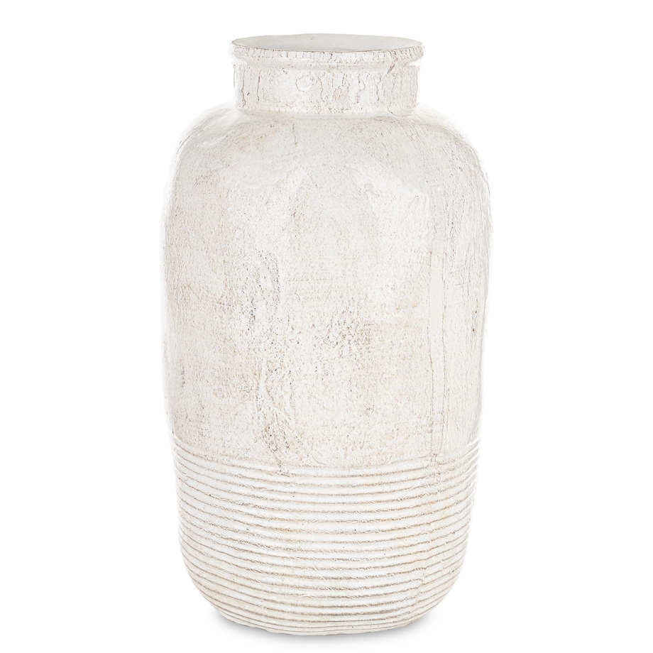 Wazon ceramiczny, postarzany 37x19x19 cm JULIANO-2 biały