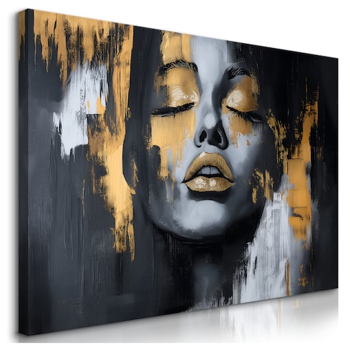 OBRAZ DO SYPIALNI ABSTRAKCYJNY KOBIECY PORTRET W STYLU GLAMOUR 40x30cm