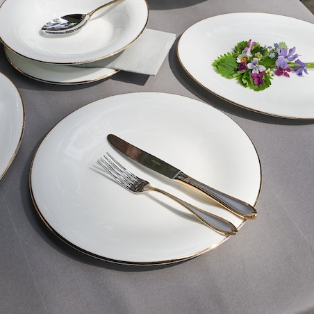 VILLA ITALIA Talerz płytki porcelanowy 28 cm NAOMI GOLD