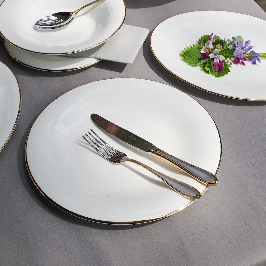 VILLA ITALIA Talerz płytki porcelanowy 28 cm NAOMI GOLD