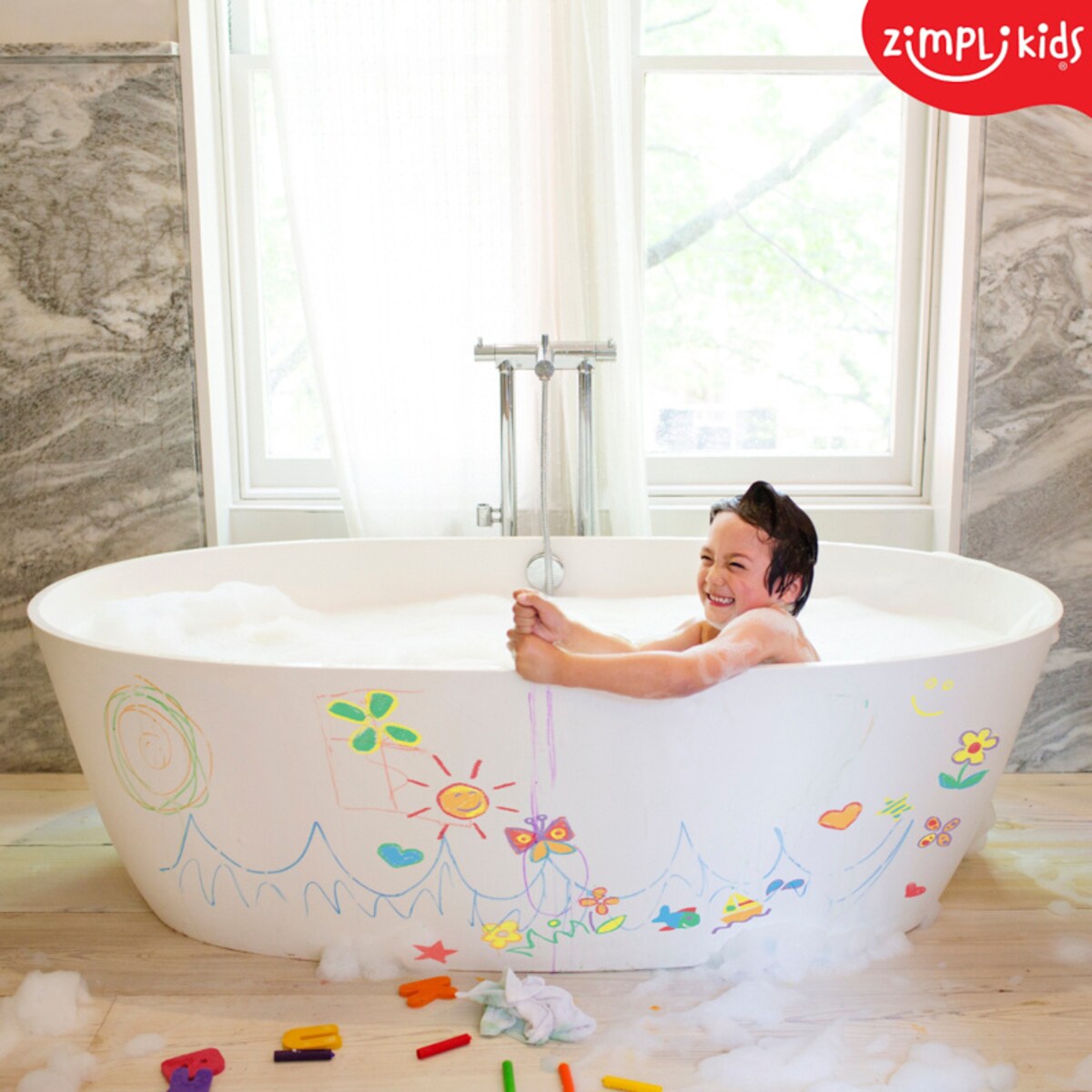 Kredki do kąpieli dla dzieci do malowania wanny 6 kolorów Baff Crayons 3+ Zimpli Kids