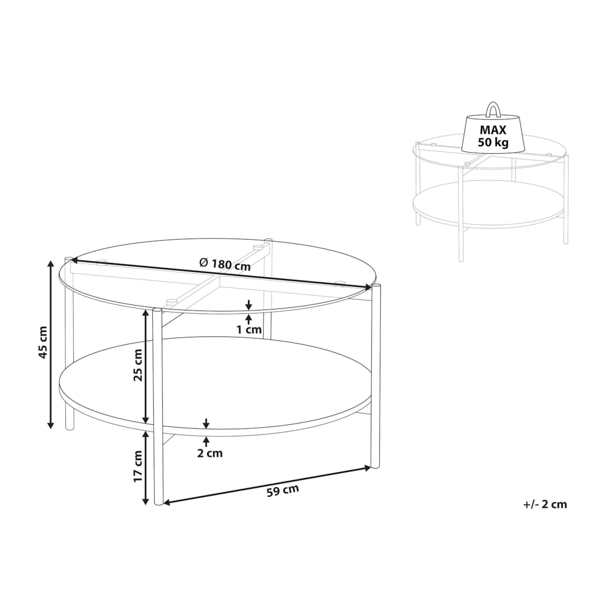 Stolik kawowy Żelazo Fornirowany Złoty LOVELL