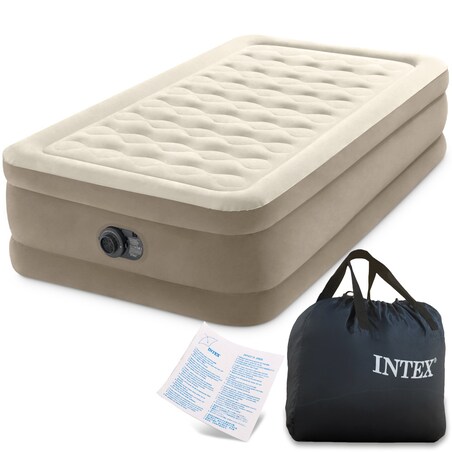 Materac welurowy z pompką 191x99x46 cm INTEX