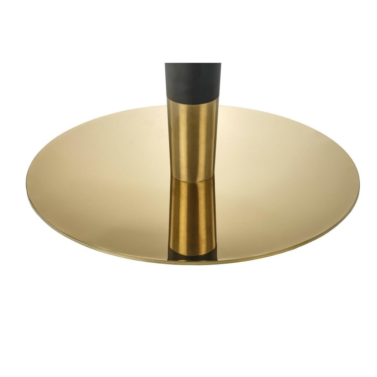 STÓŁ OKRĄGŁY Mosa biały CERAMICZNY BLAT czarno-złota noga