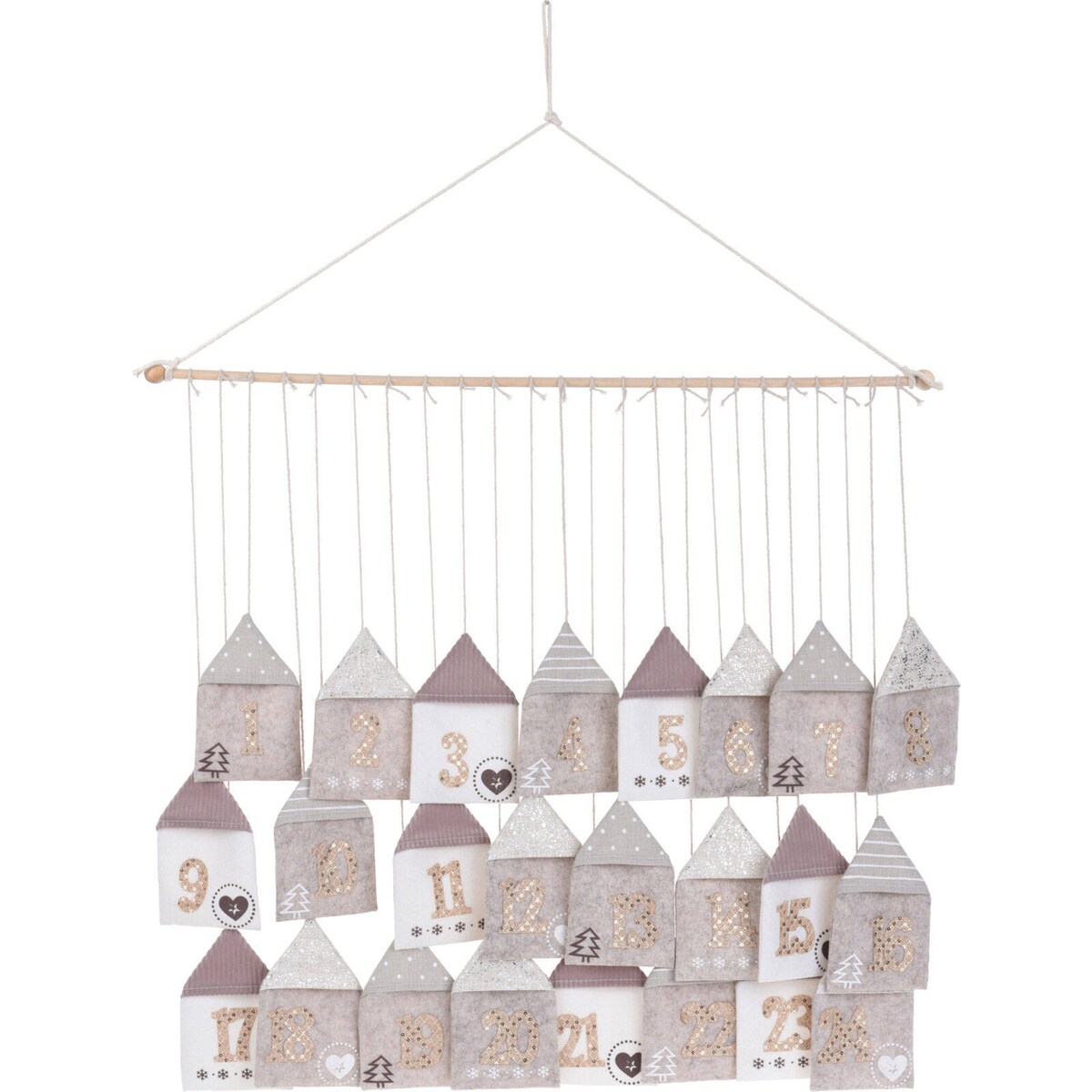 Kalendarz adwentowy DOMKI, 70 x 60 cm