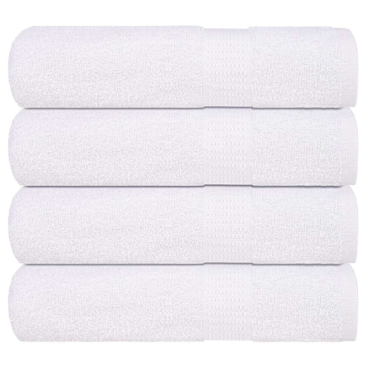 vidaXL Ręczniki do rąk, 4 szt., białe, 50x100 cm, bawełna 100%