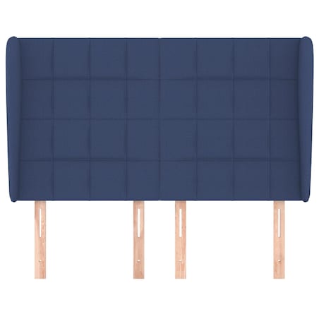 vidaXL Zagłówek uszak, niebieski, 147x23x118/128 cm, tkanina