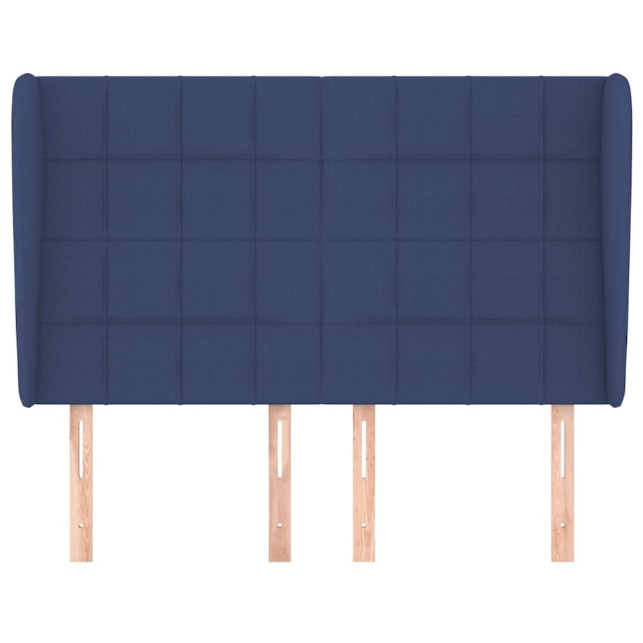 vidaXL Zagłówek uszak, niebieski, 147x23x118/128 cm, tkanina