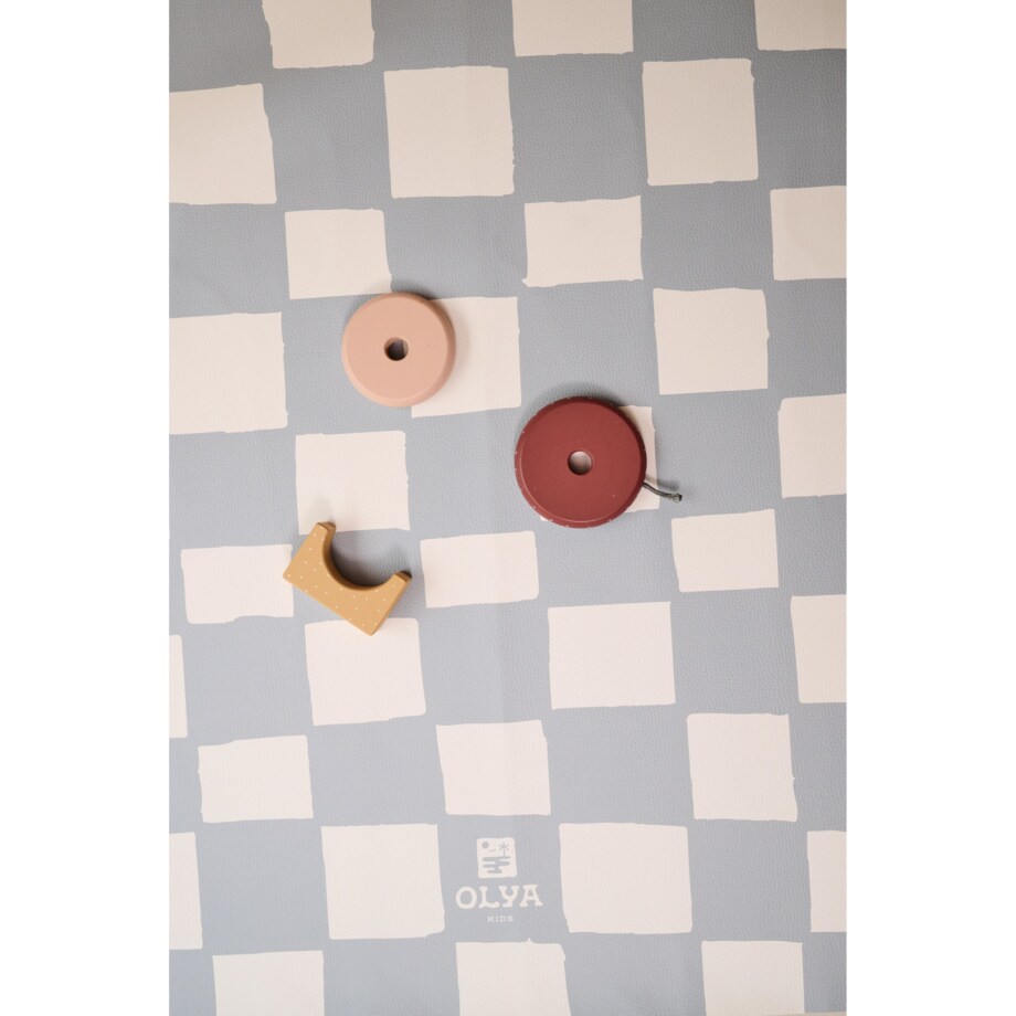 Mata Ochronna OLYA KIDS wzór CHESS AZURE 95x125cm