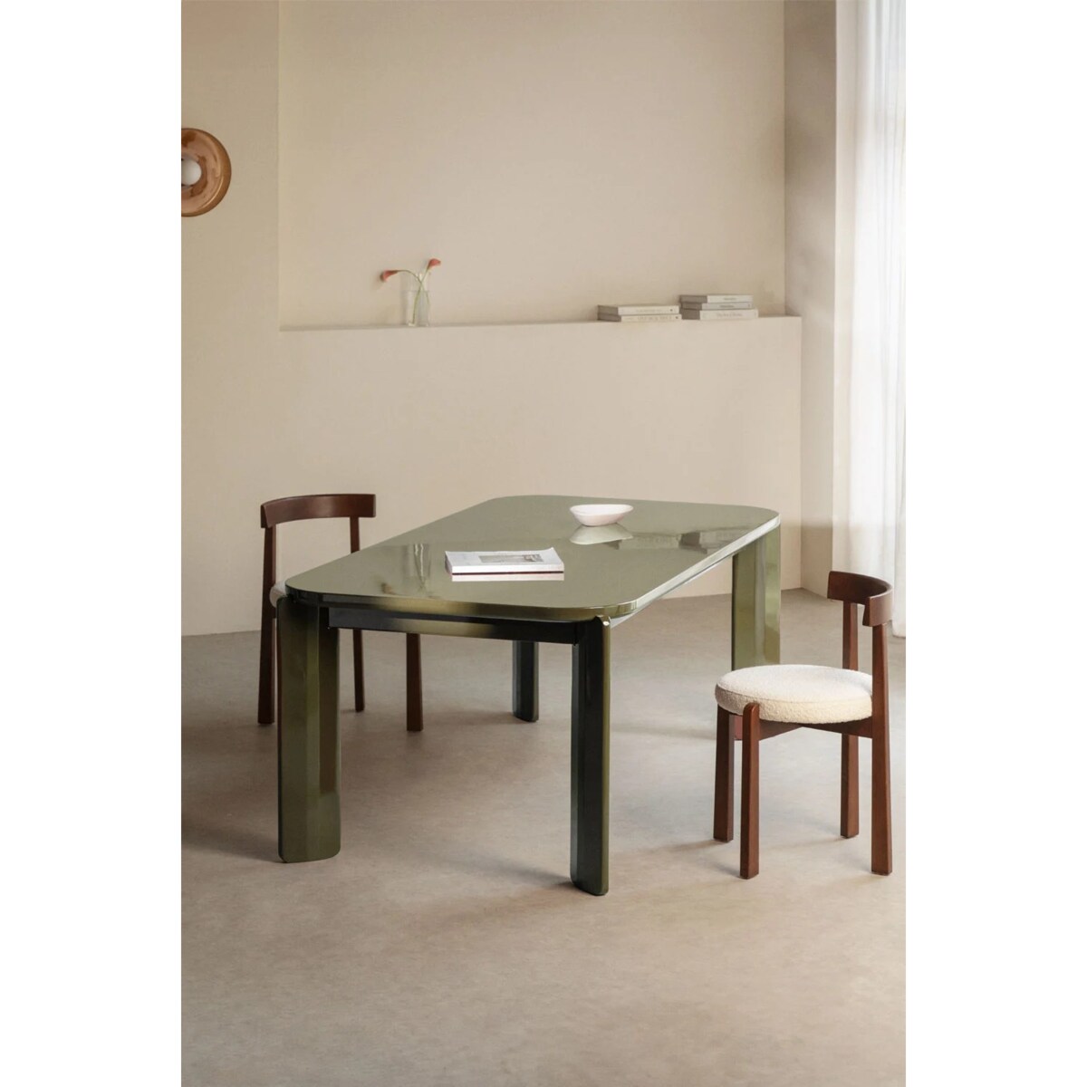 Prostokątny stół jadalniany 200x100 cm z MDF Genewa glossy szałwiowy