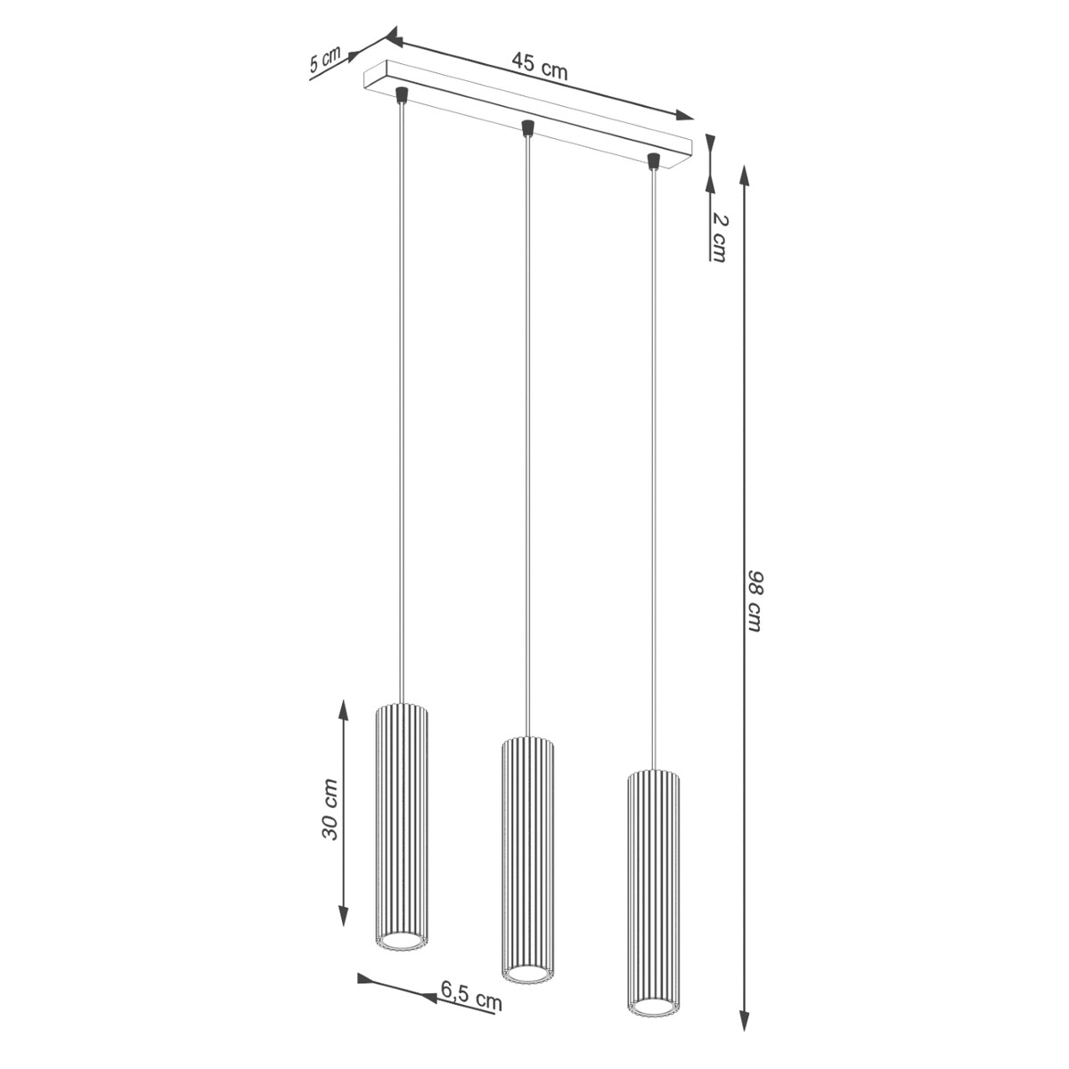 Lampa wisząca KARBON 3L złoty