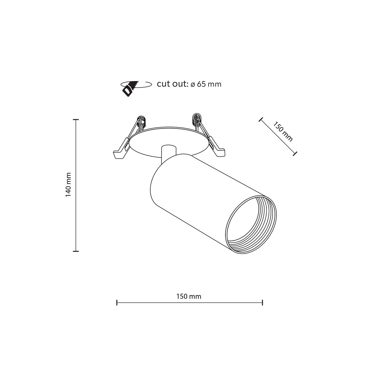 Lampa spot podtynkowa TK Lighting AMIS WHITE 10810 GU10 biała ze złotym akcentem regulowany reflektor sufitowy