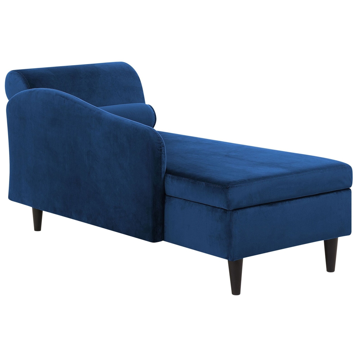 Szezlong welurowy prawostronny niebieski LUIRO