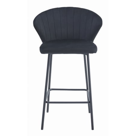 Hoker Do Jadalni Kuchni Baru Wysoki Gatta - Czarny Aksamit / Nogi Czarne X 2