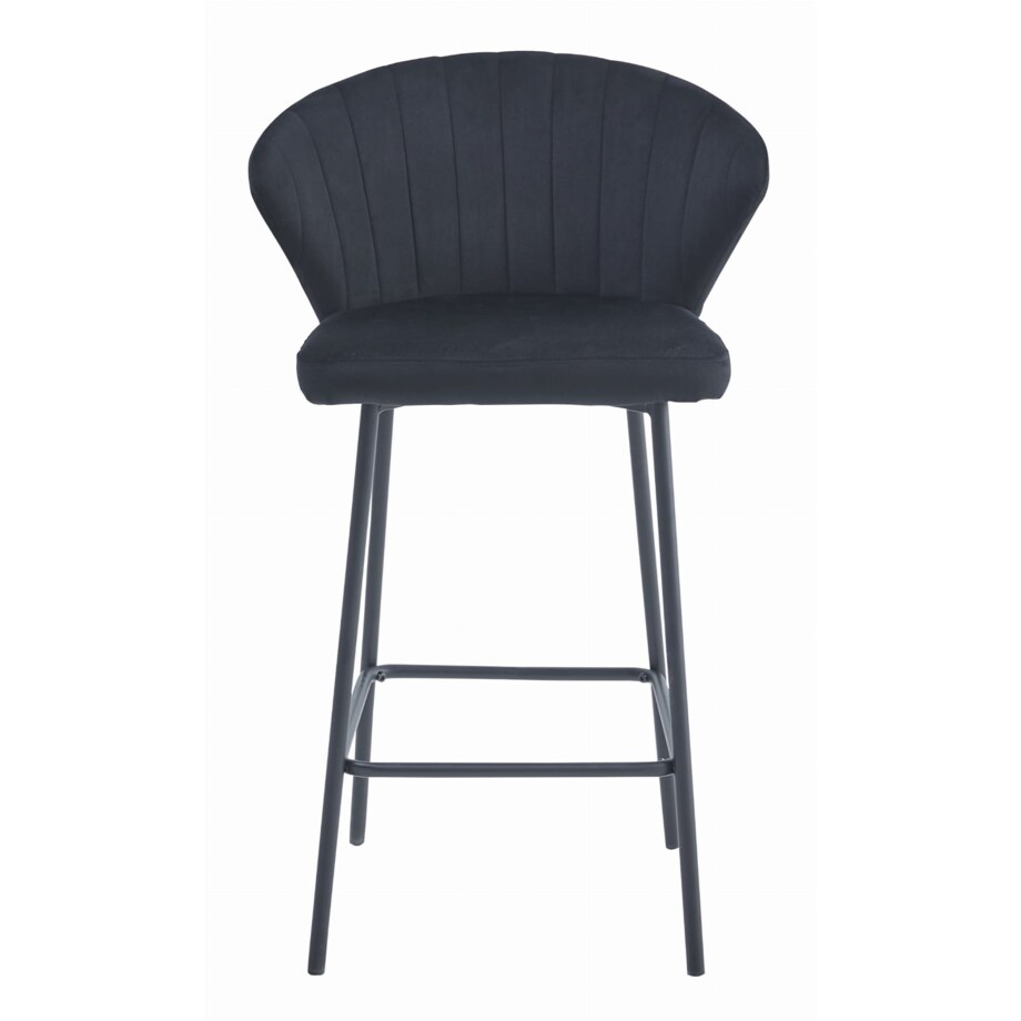 Hoker Do Jadalni Kuchni Baru Wysoki Gatta - Czarny Aksamit / Nogi Czarne X 2