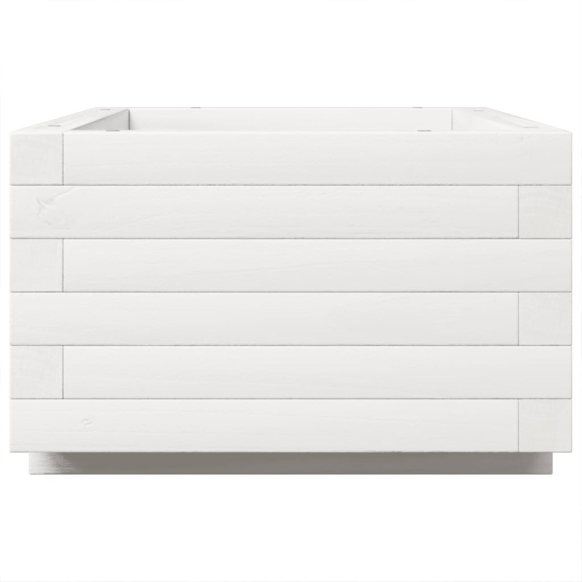 vidaXL Donica ogrodowa, biała, 70x40x26,5 cm, lite drewno sosnowe