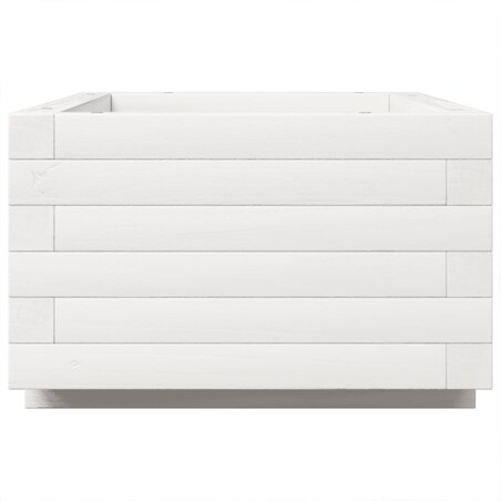 vidaXL Donica ogrodowa, biała, 70x40x26,5 cm, lite drewno sosnowe