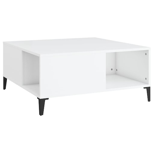 vidaXL Stolik kawowy, biały 80x80x36,5 cm, materiał drewnopochodny
