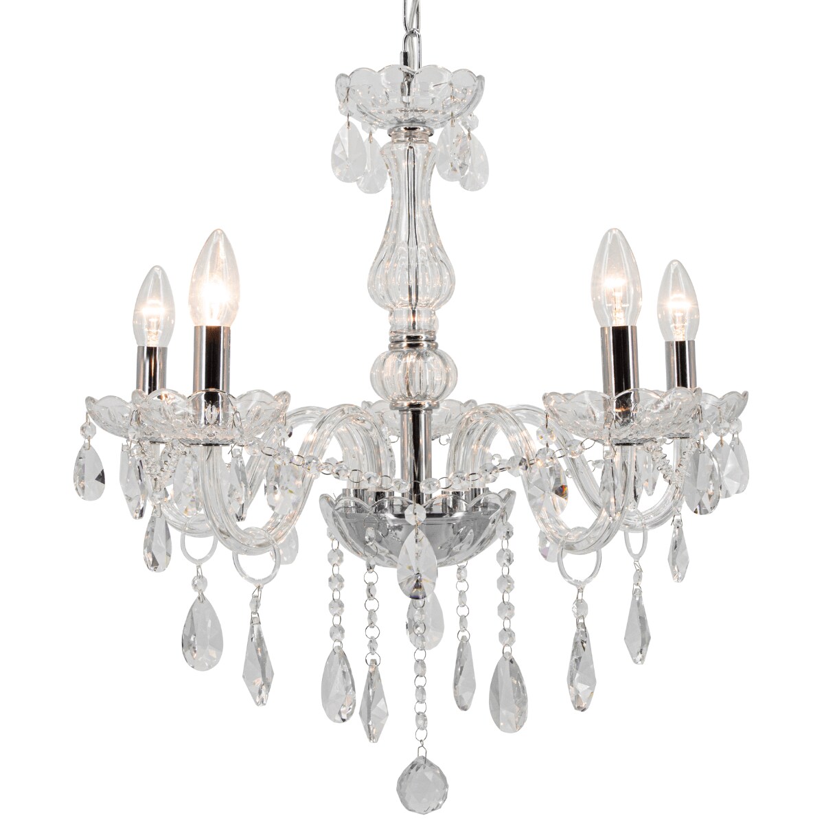 Kryształowy żyrandol Granada 1880/5 8C Elem glamour świecznik chrom