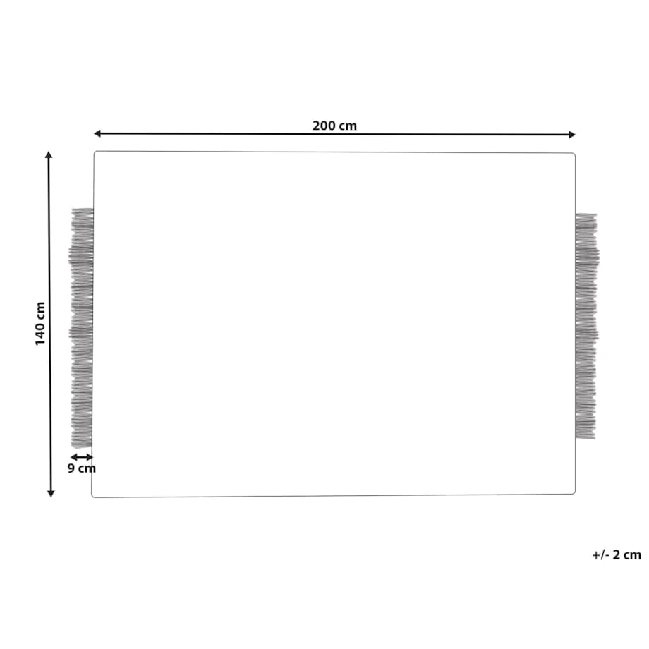 Dywan wełniany 140 x 200 cm biało-czarny KETENLI