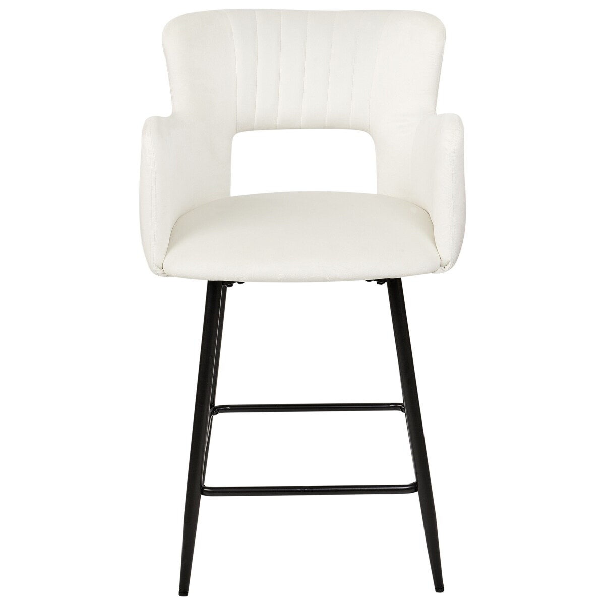 Zestaw 2 krzeseł barowych welurowy biały SANILAC