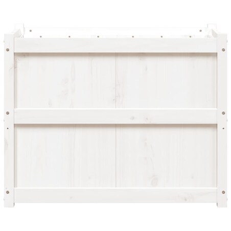 vidaXL Donica ogrodowa, biała, 90x50x70 cm, lite drewno sosnowe