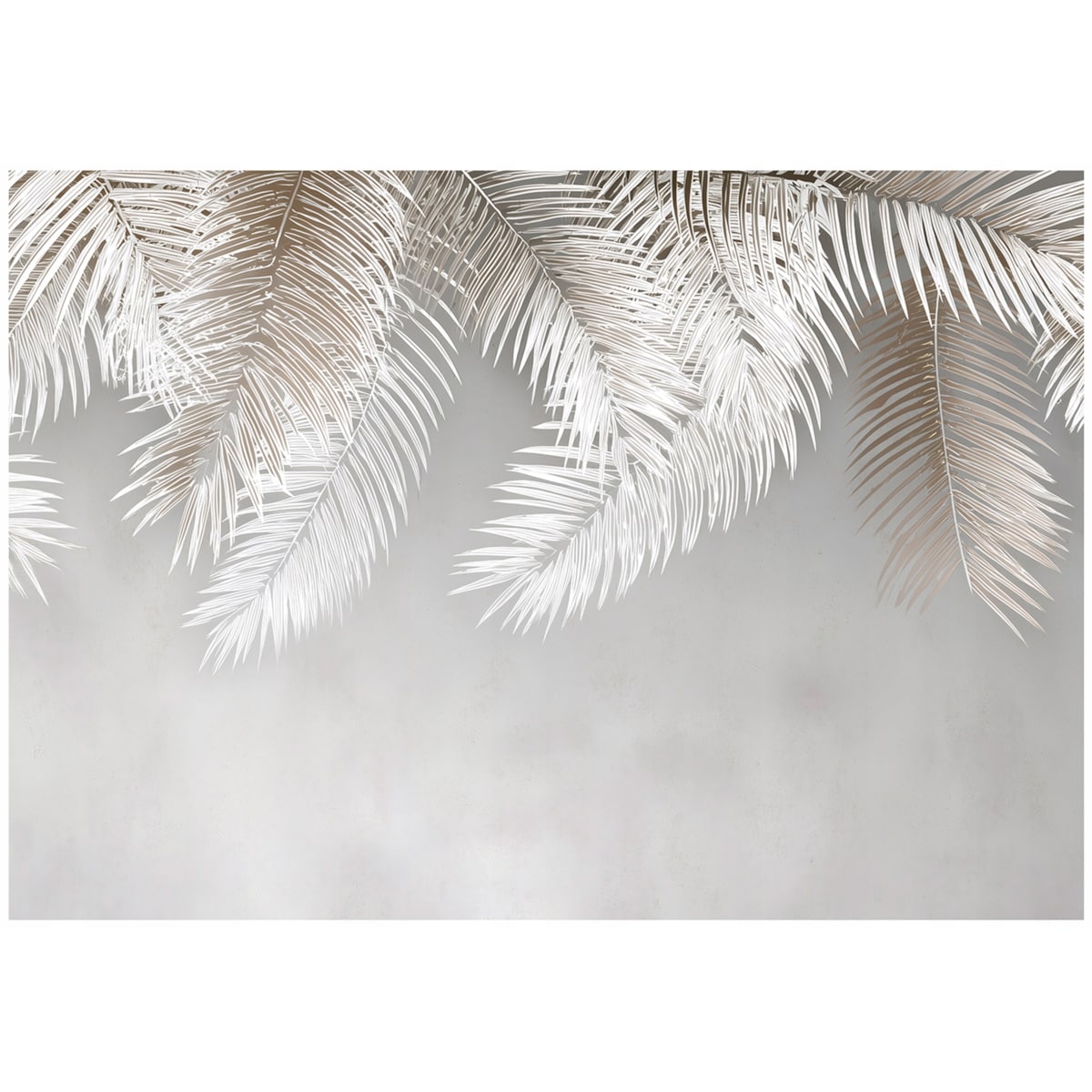 Fototapeta Do Sypialni Salonu Na Flizelinie Liście Beton Beżowy 350x250