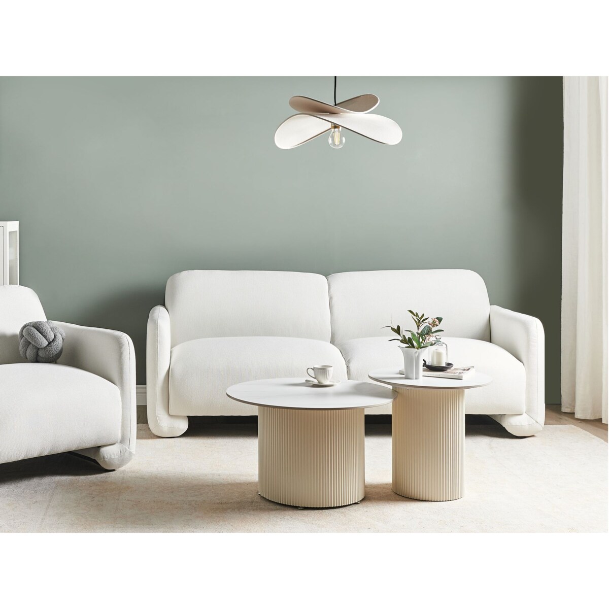 Sofa 3-osobowa biała SALAND