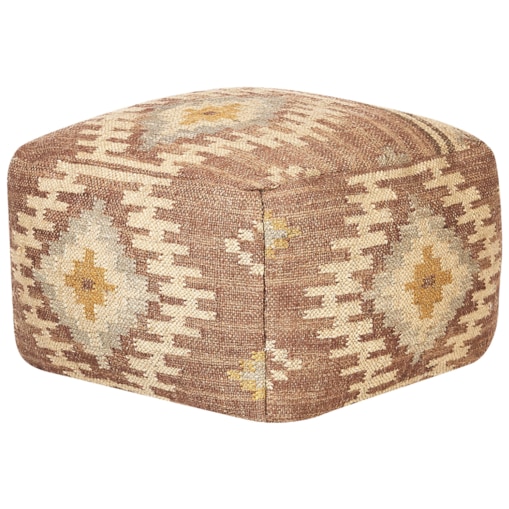 Puf jutowy 50 x 50 x 30 cm wielokolorowy BEEL