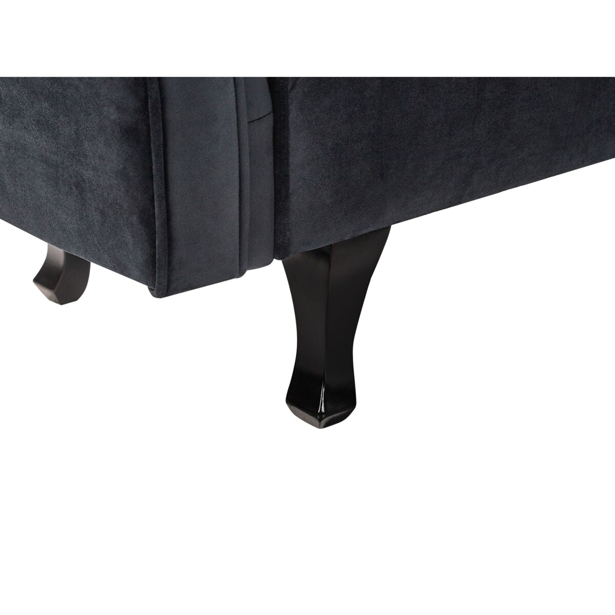 Szezlong welurowy lewostronny czarny LATTES II