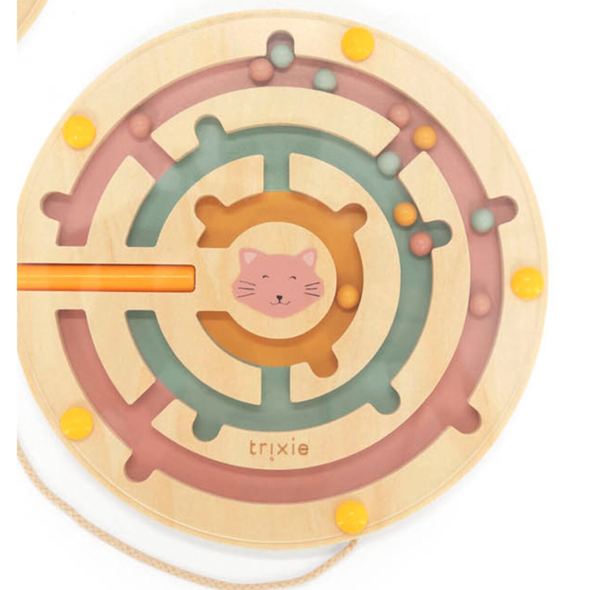 Drewniany okrągły labirynt magnetyczny – Kot Trixie Baby