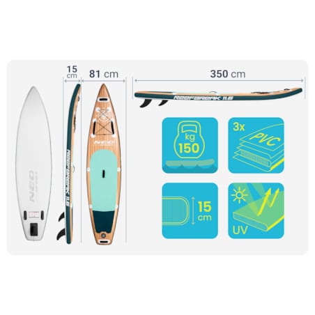 Deska SUP do pływania pompowana Paddle Reefbreak 350cm Neo-Sport