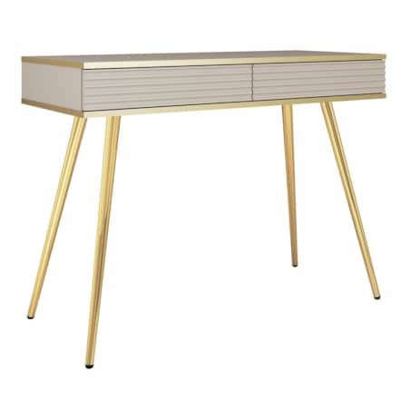 Toaletka ryflowana POLO 102 na wysokich złotych nóżkach, beżowa