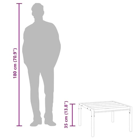 vidaXL Ogrodowy stolik kawowy, czarny, 60x60x35 cm, stal
