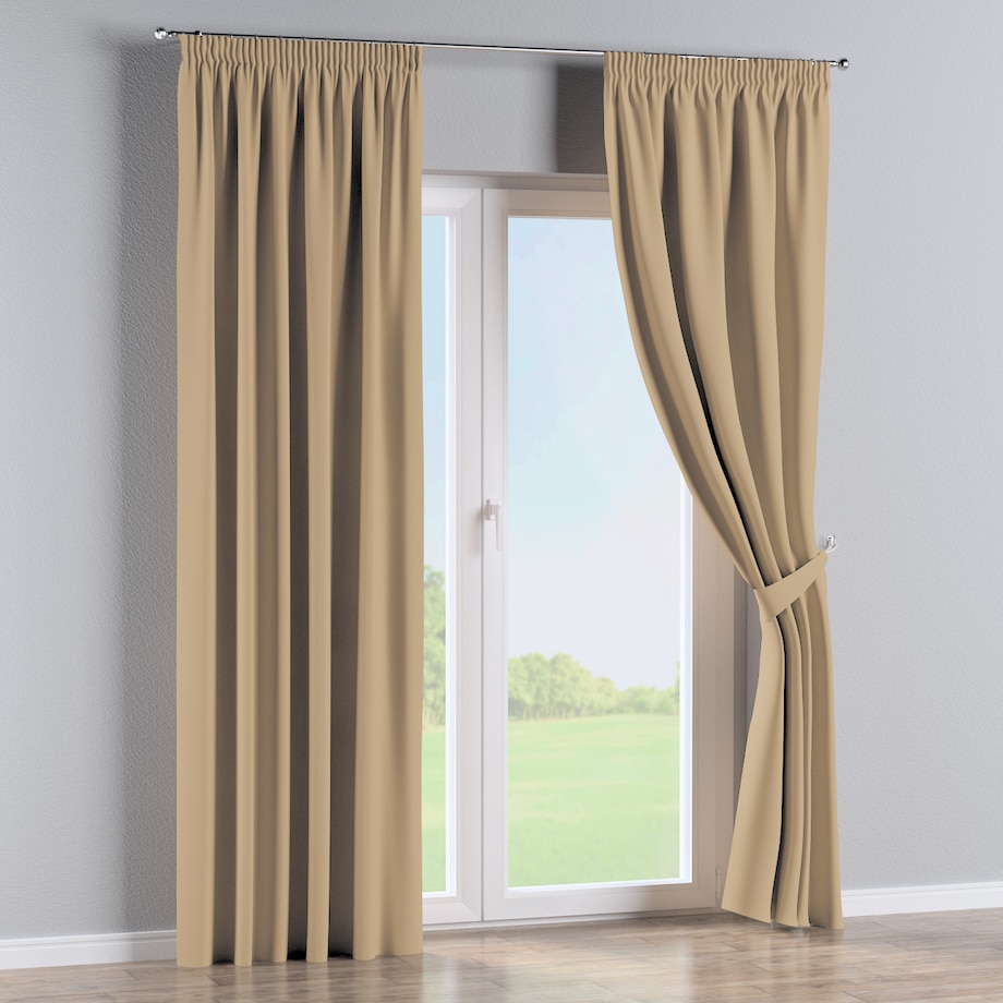 Zasłona na taśmie marszczącej 1 szt. 130x260 złocisty beż