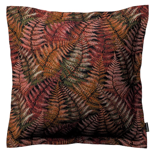 Poszewka Mona na poduszkę 45x45 bordowo-złote liście paproci