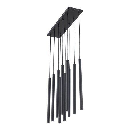 Lampa Wisząca Tk Lighting Ferro Na Listwie Czarna Ryflowana Metalowa Tuba Sopel Rurka 10X G9