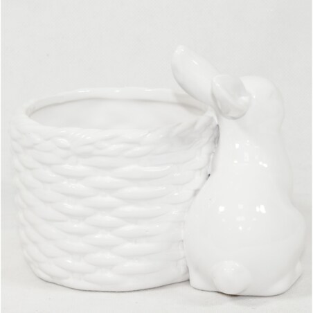Osłonka na doniczkę - 12x16x11 cm Bunny i jego koszyk
